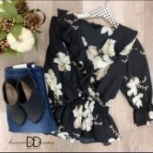 Floral Ruffle Top (Small)